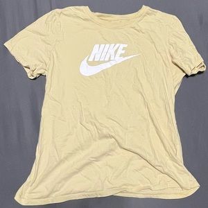 beige nike simple classic logo tee
